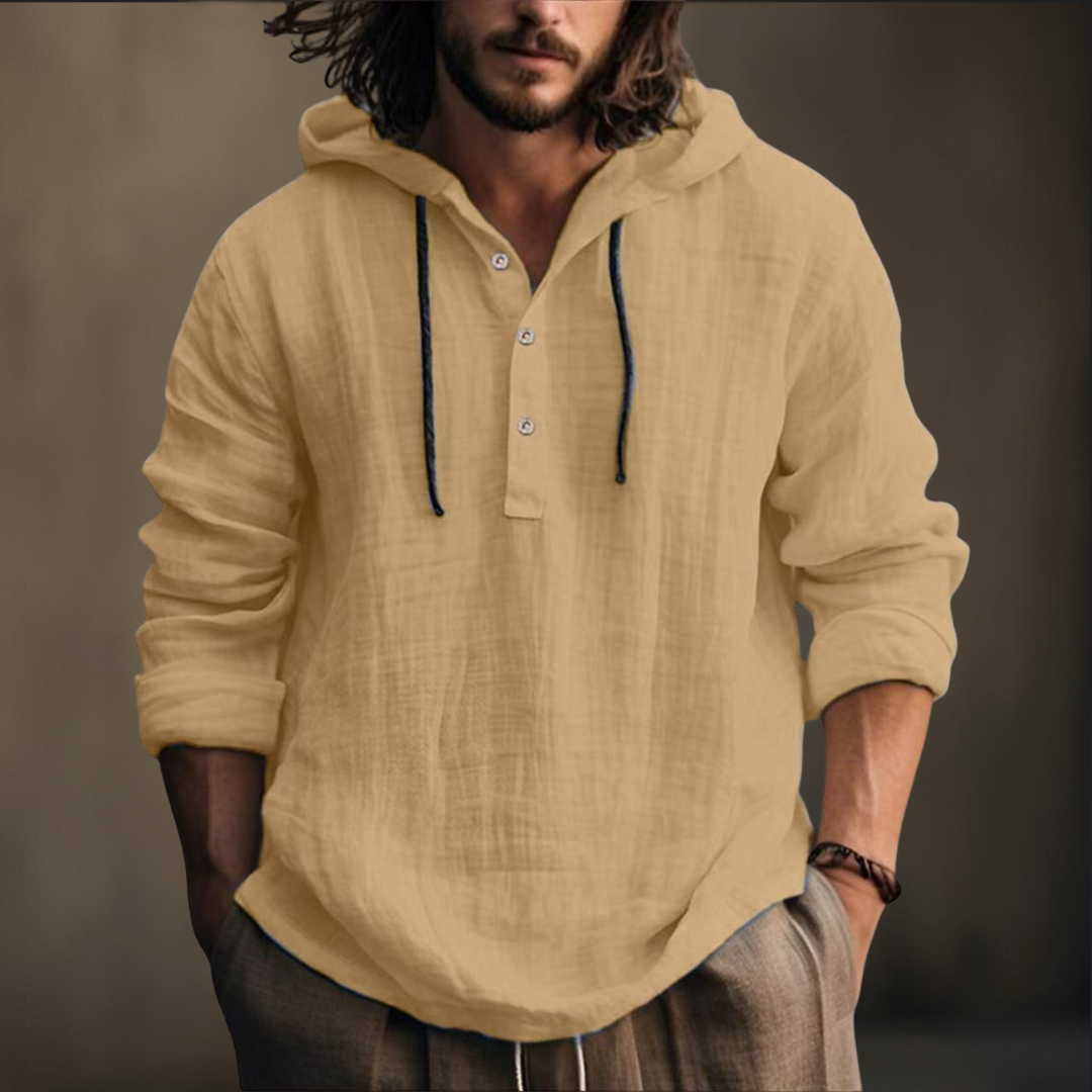 Bradley | Elegantes Langarm Hemd Mit Kapuze