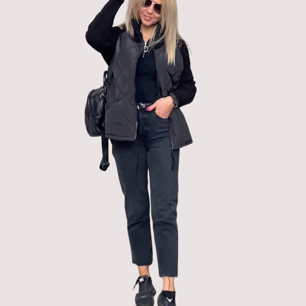 Damen Strickjacke – Patchwork-Design, Lässig & Bequem