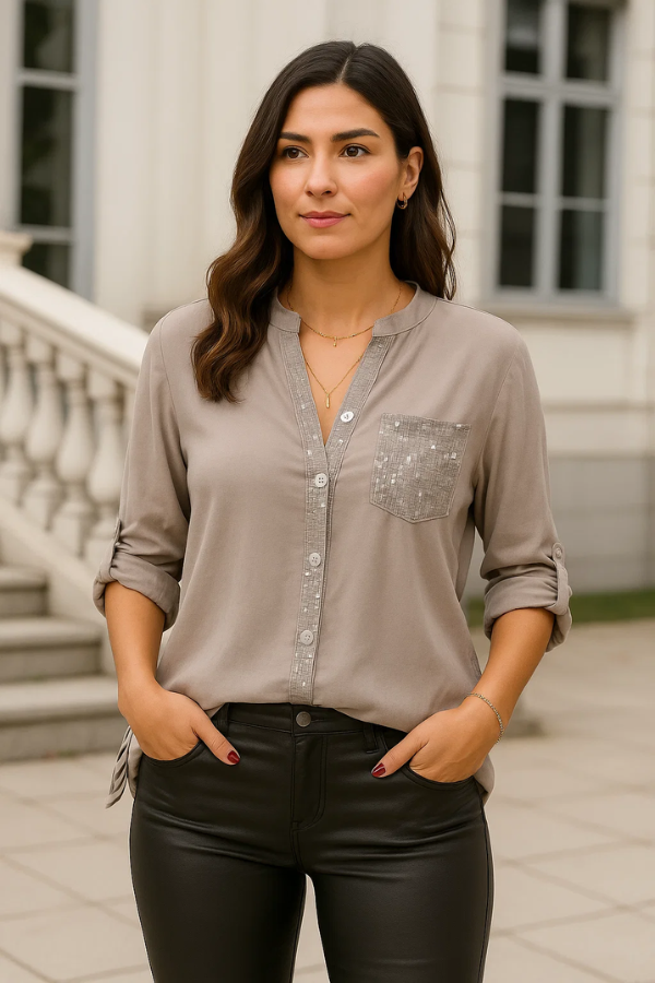 Anne | Lässiges Top mit Pailletten-Details