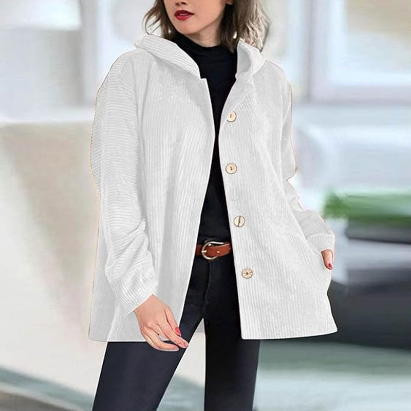Lässige Kapuzenjacke aus Cord für den Herbst