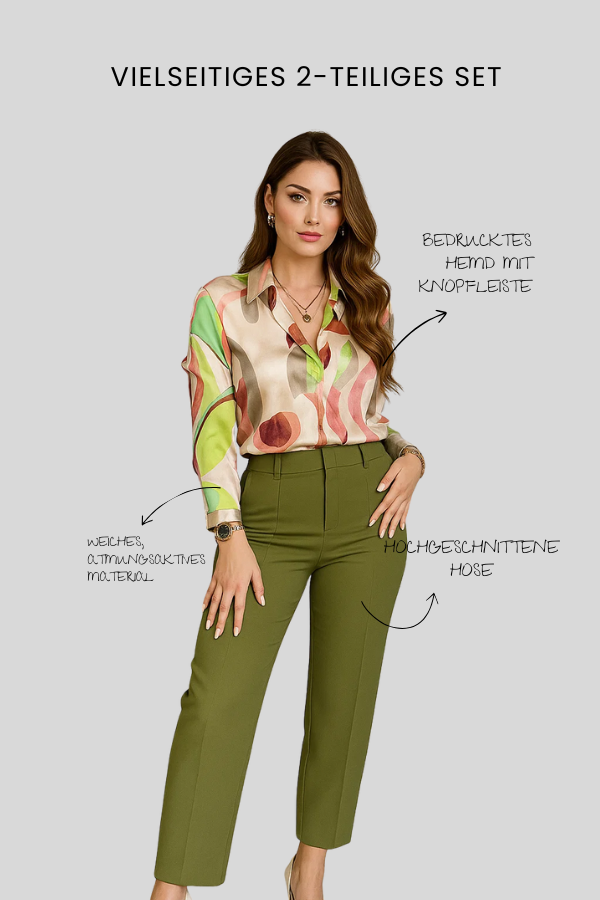 Lily | Printshirt & Knopf-Hose Set