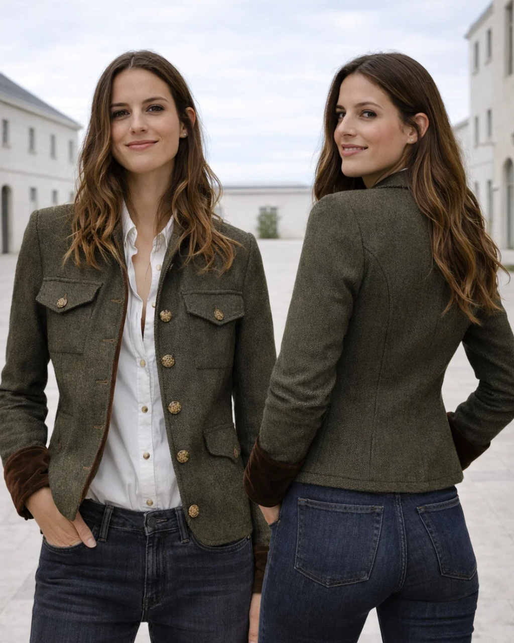 Corrie | Tweedjacke mit Samtdetails