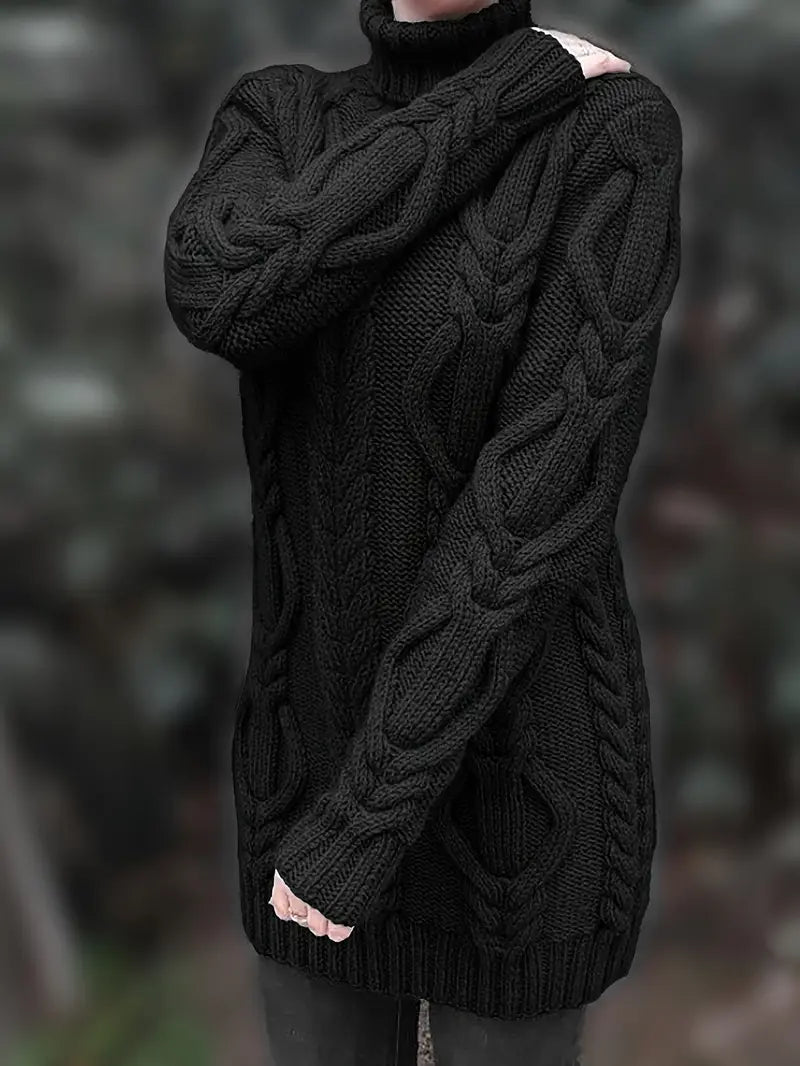 Narda Damen Rollkragen Kleid