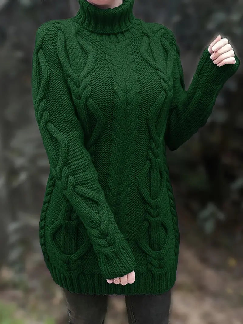 Narda Damen Rollkragen Kleid