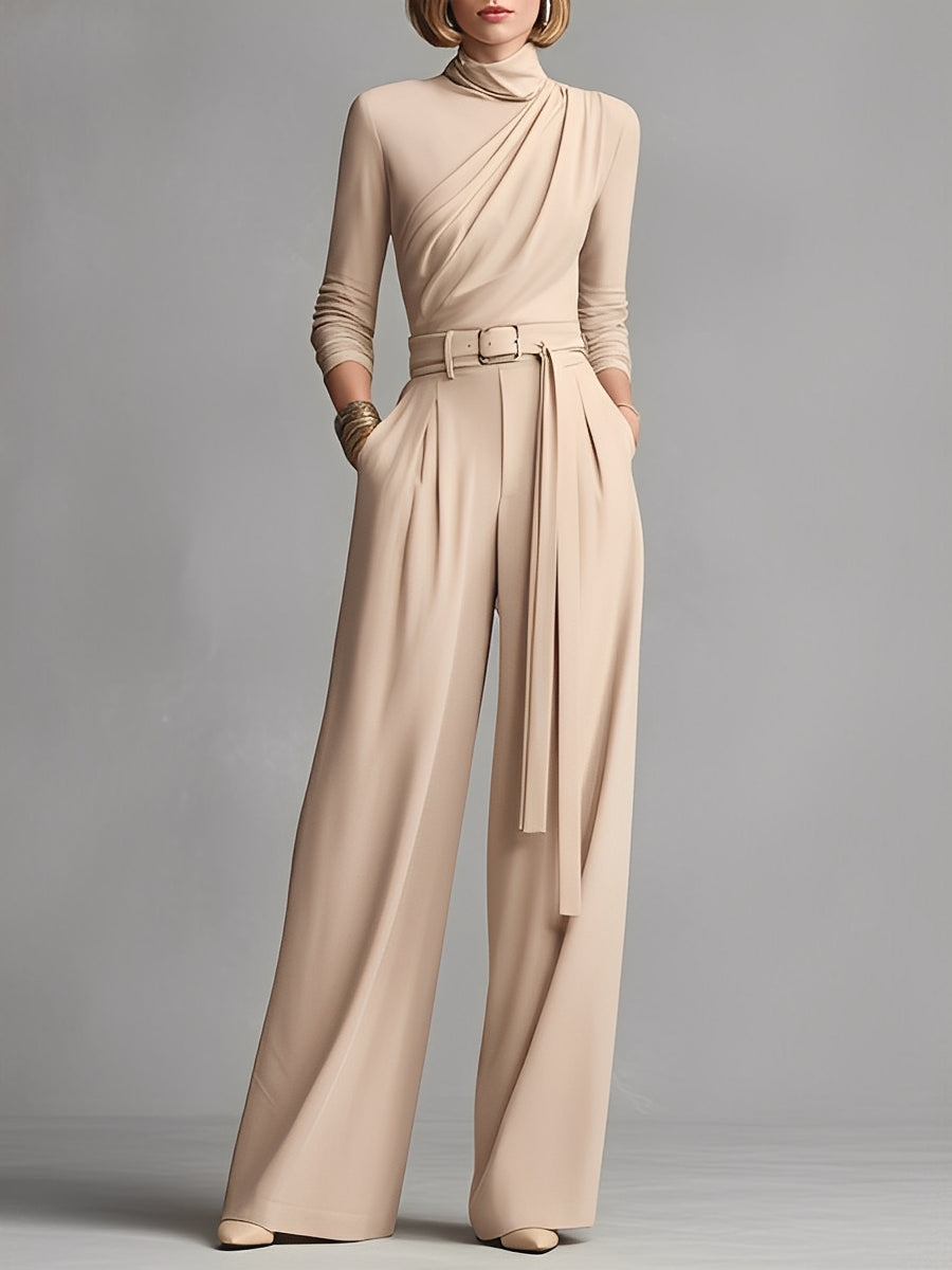 Sage | Baumwoll-Overall in neutralen Farben mit gerafftem Bund