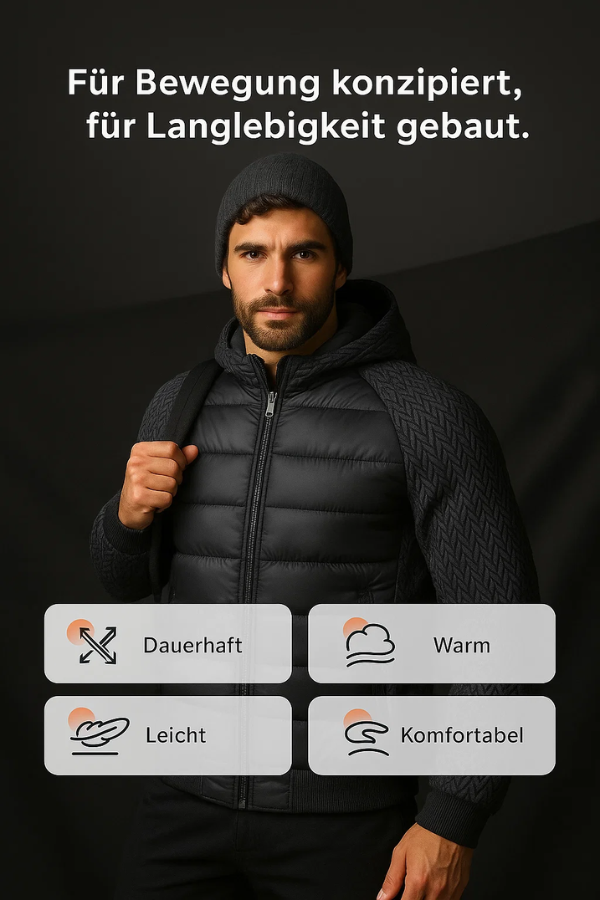 Kalen | Wattierte Herrenjacke mit Kapuze