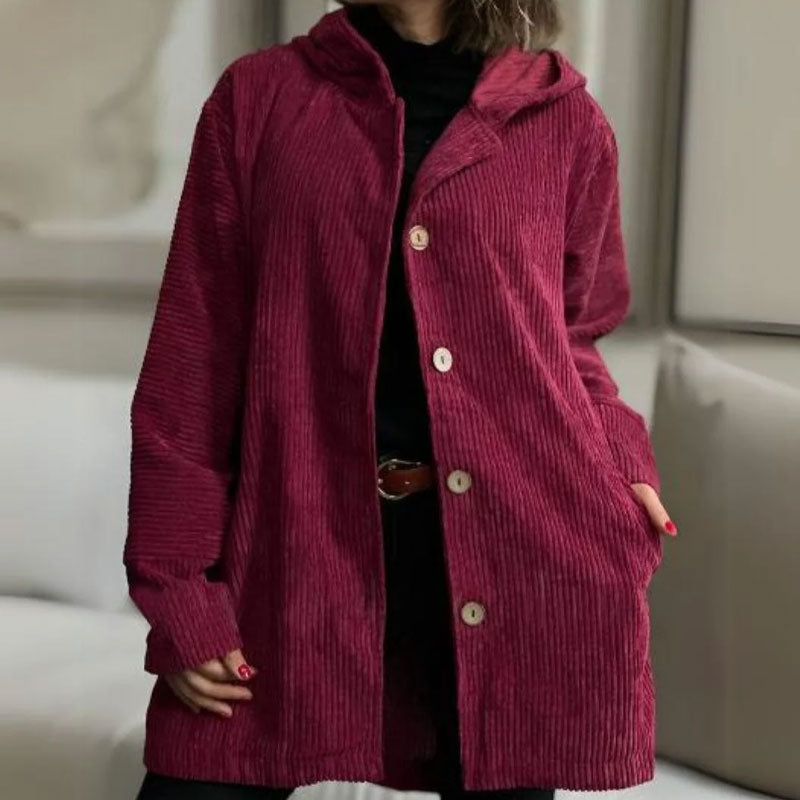 Lässige Kapuzenjacke aus Cord für den Herbst
