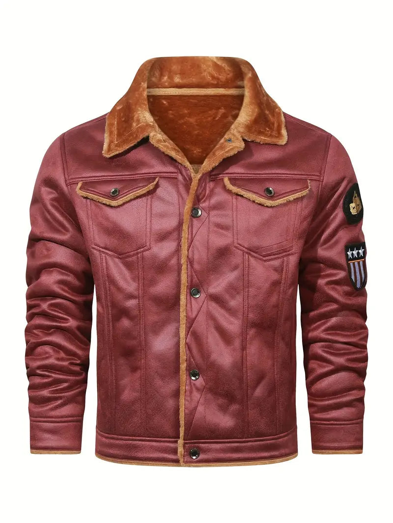 Frederik – Lässige Polyesterjacke Mit Kunstfellfutter