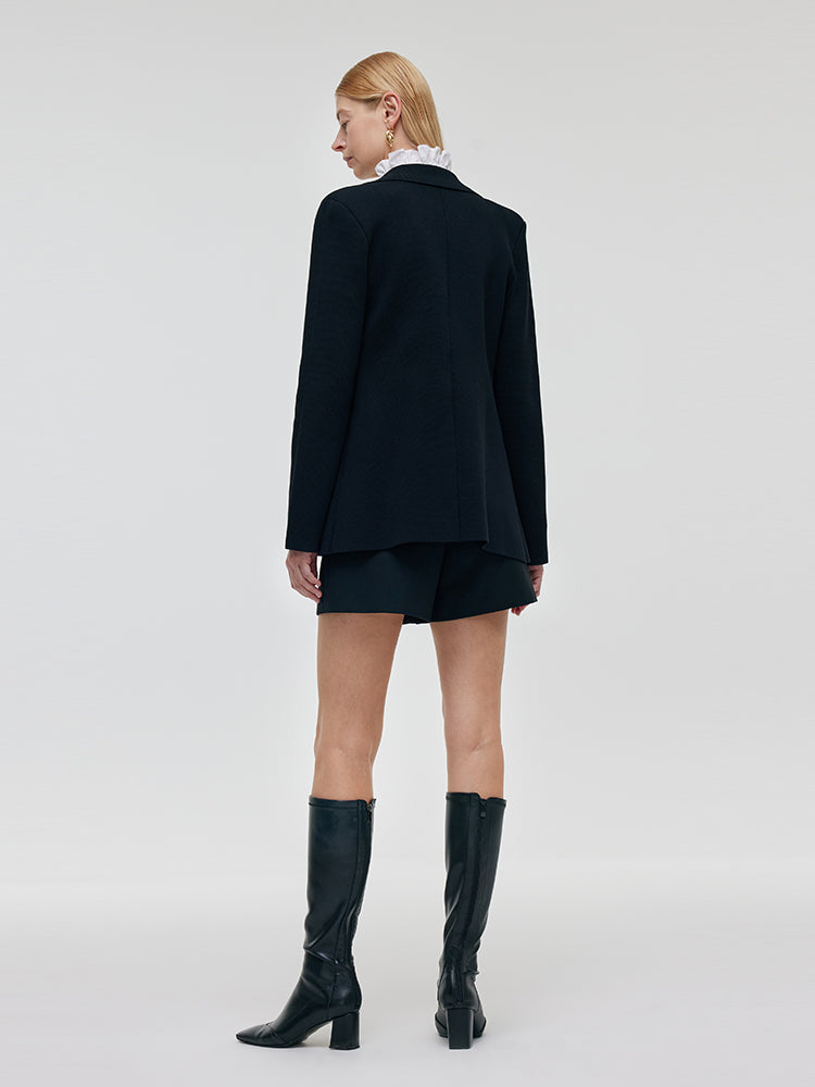 Damen Sweater Blazer mit dehnbarem Kragen