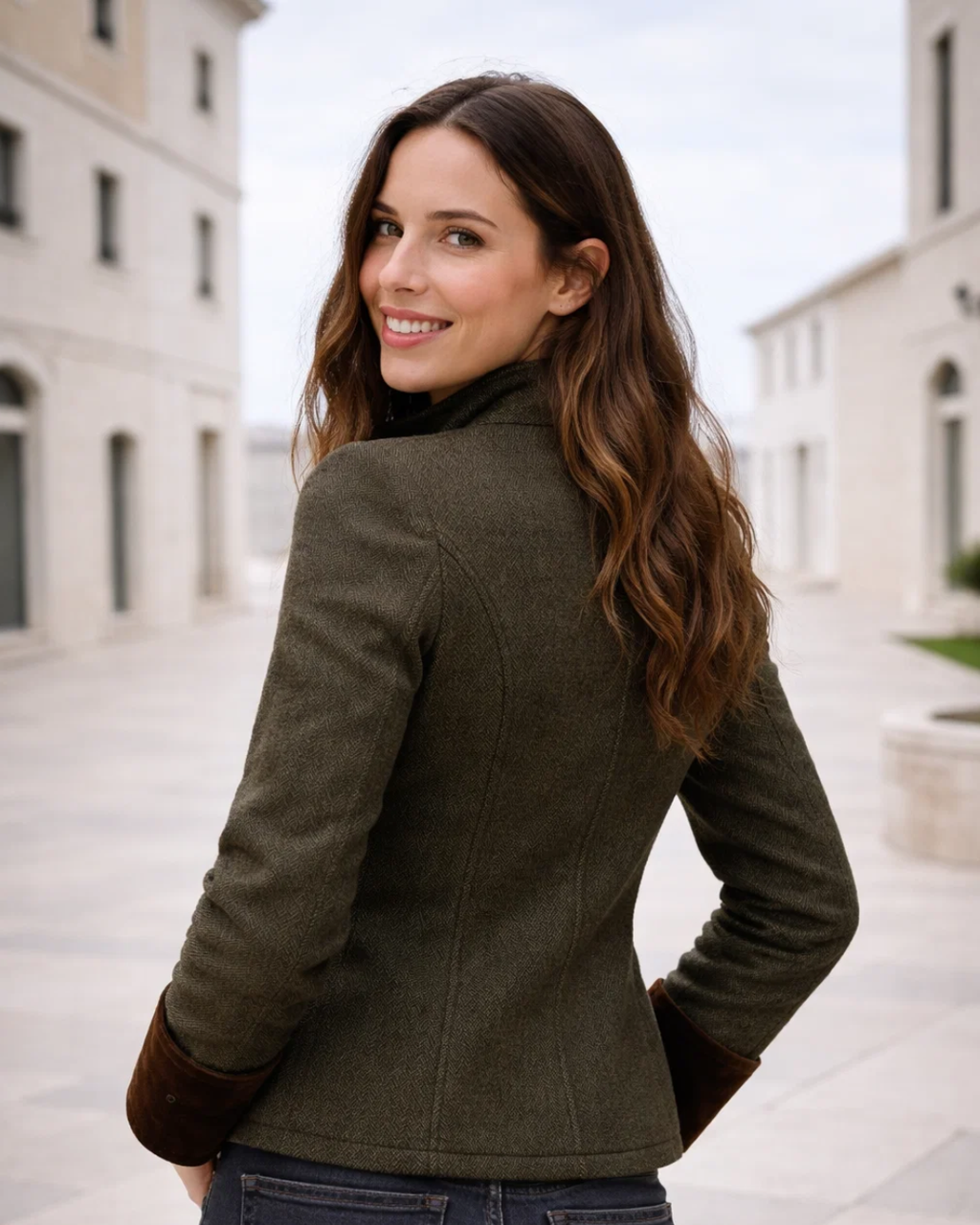 Corrie | Tweedjacke mit Samtdetails