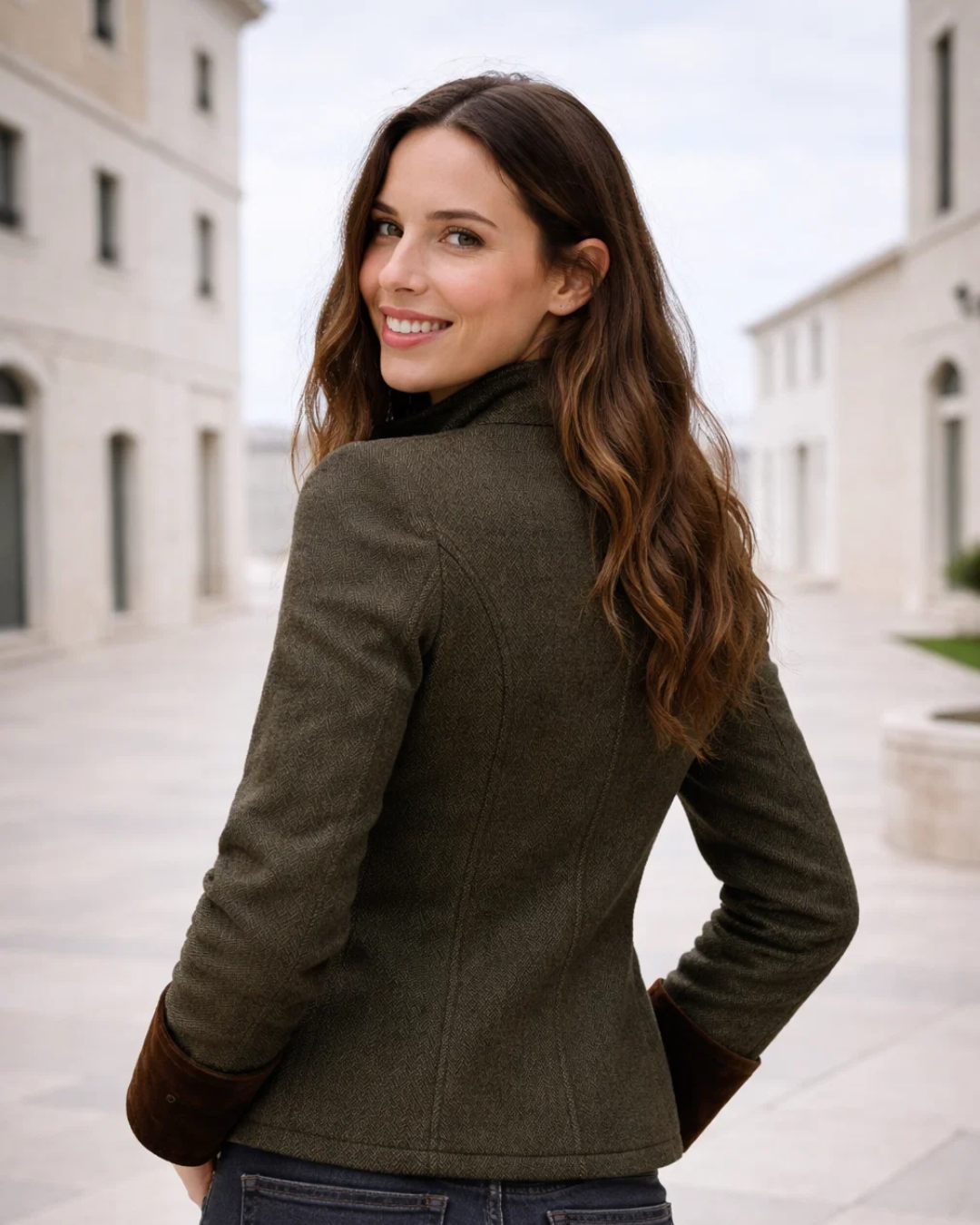 Corrie | Tweedjacke mit Samtdetails