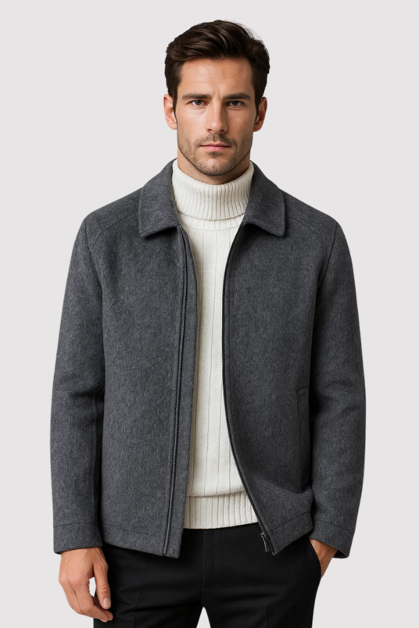 Baron | Wollmischung Zip-Up Jacke