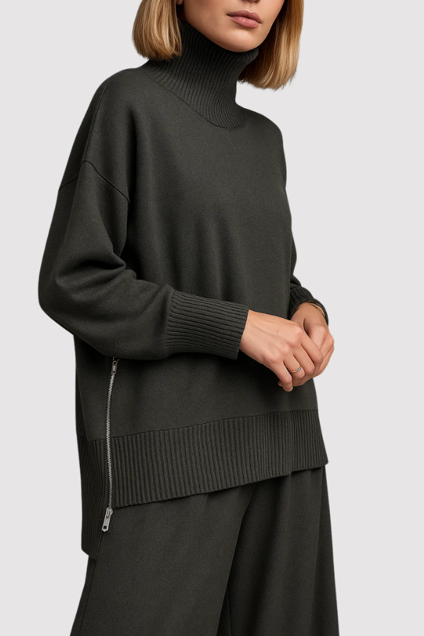 Lara | Loungewear-Set aus Strick mit Rollkragen