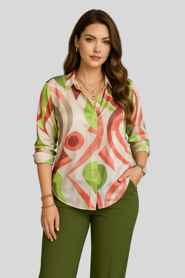 Lily | Printshirt & Knopf-Hose Set