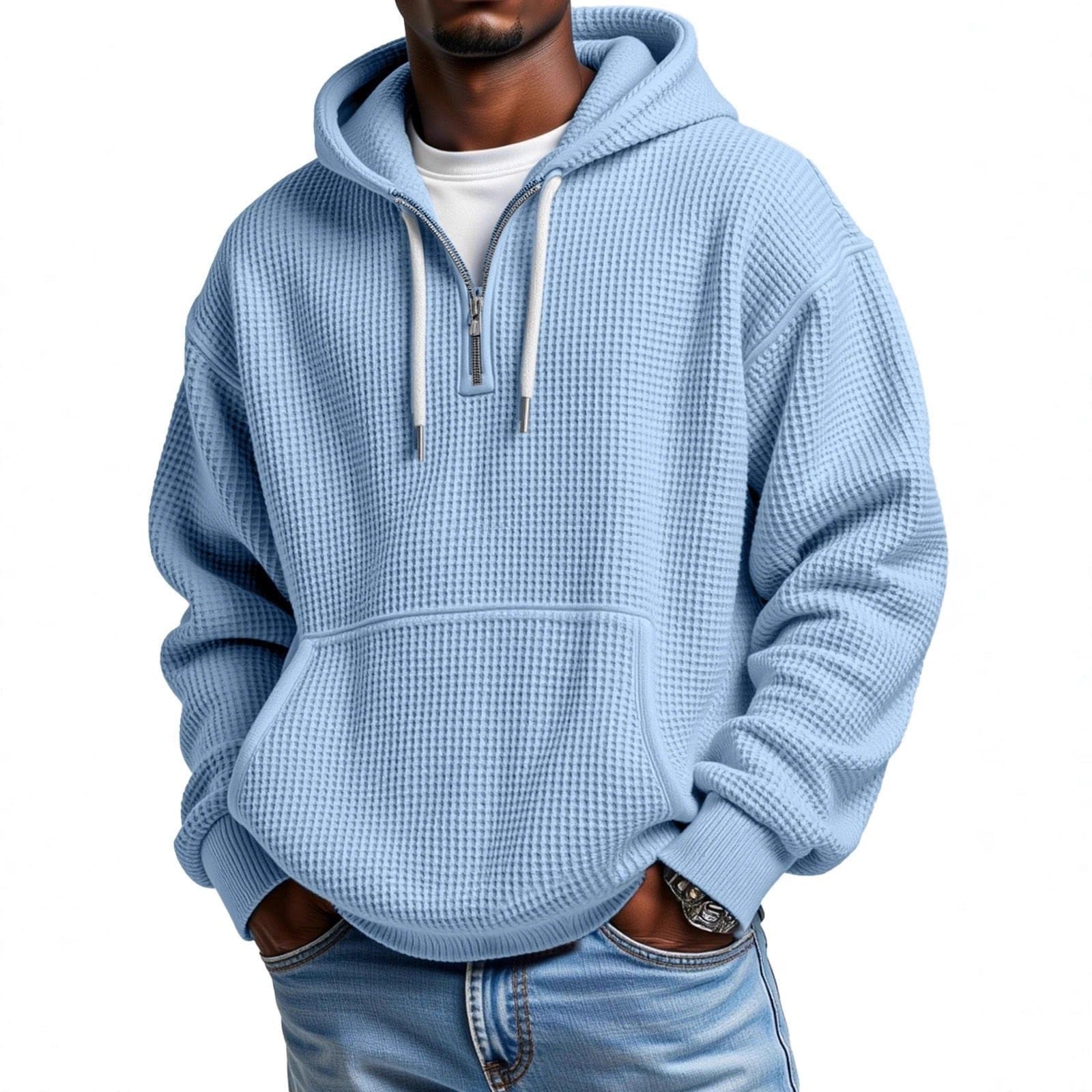 André | Waffel Quarter-Zip Kapuzenshirt