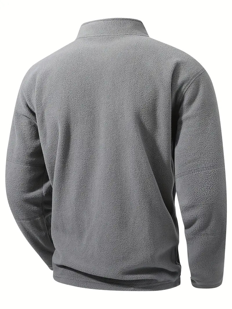 Herren Sweatjacke – Halber Reißverschluss, Stehkragen & Bequem