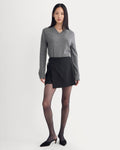 Mini-Wickelrock aus Tailor Twill | Schwarz