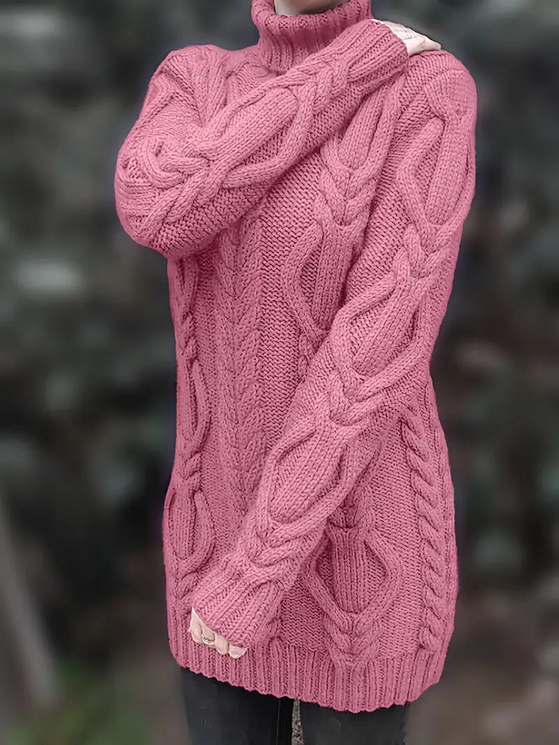 Narda Damen Rollkragen Kleid