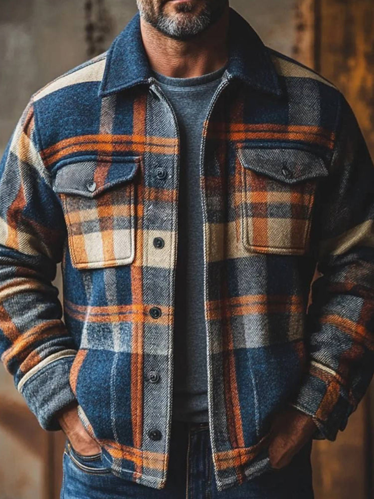 Leon | Retro Casual Karierte Verdickte Hemdjacke