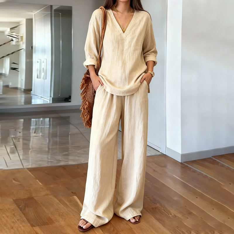Celine | Lässiges Set mit Langarm Top und Hose