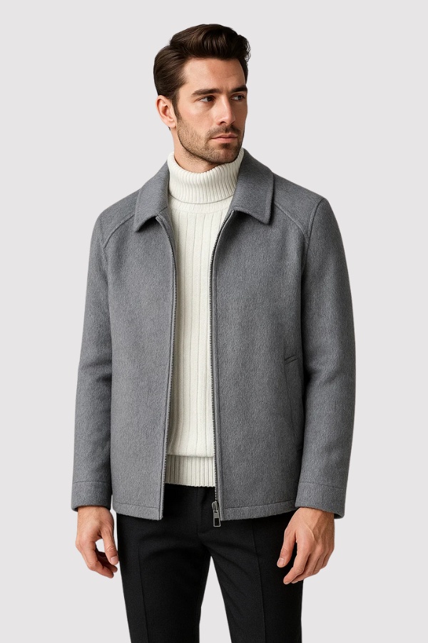 Baron | Wollmischung Zip-Up Jacke
