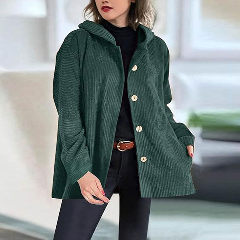 Lässige Kapuzenjacke aus Cord für den Herbst