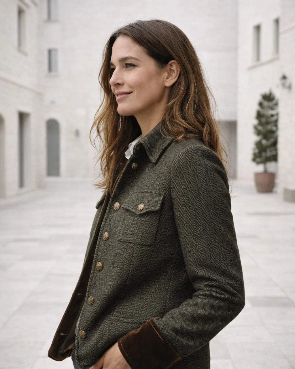 Corrie | Tweedjacke mit Samtdetails