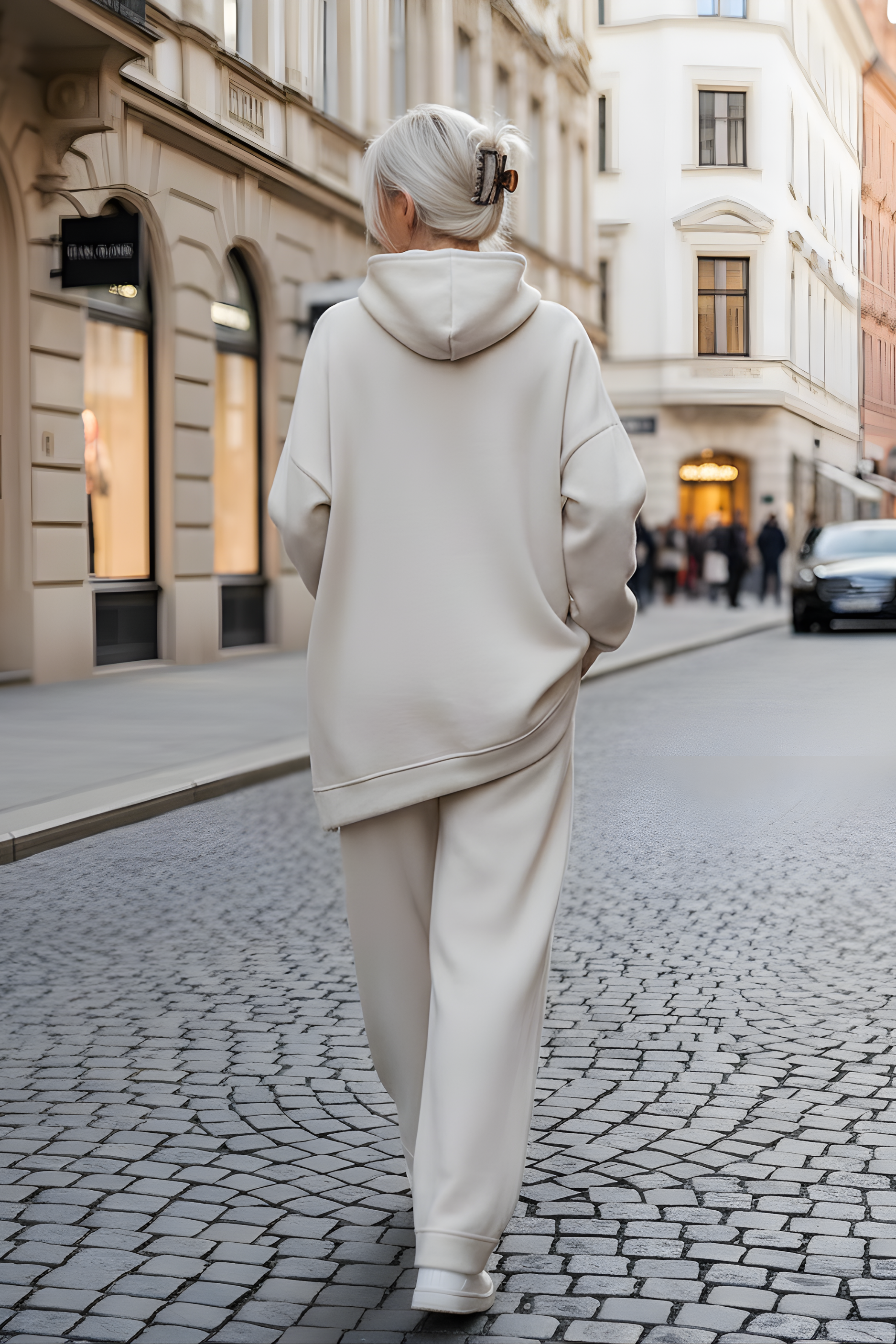 Betty | Bedrucktes Kapuzen-Sweatshirt und Hose Set