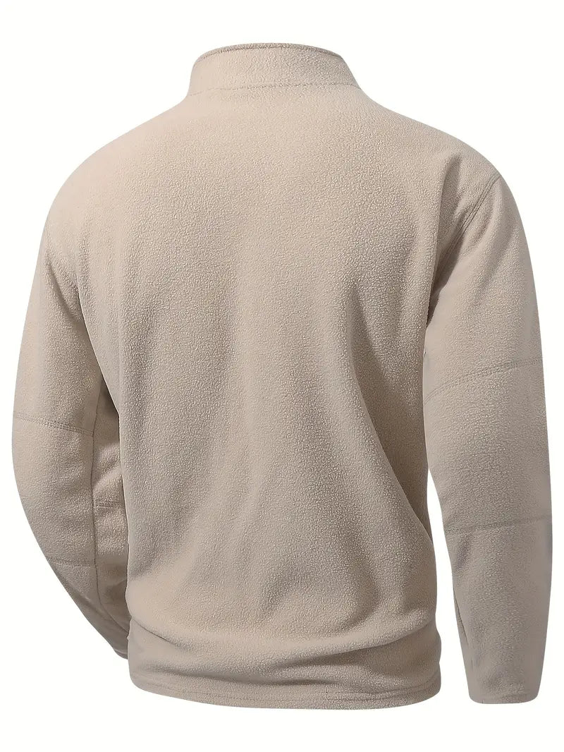Herren Sweatjacke – Halber Reißverschluss, Stehkragen & Bequem