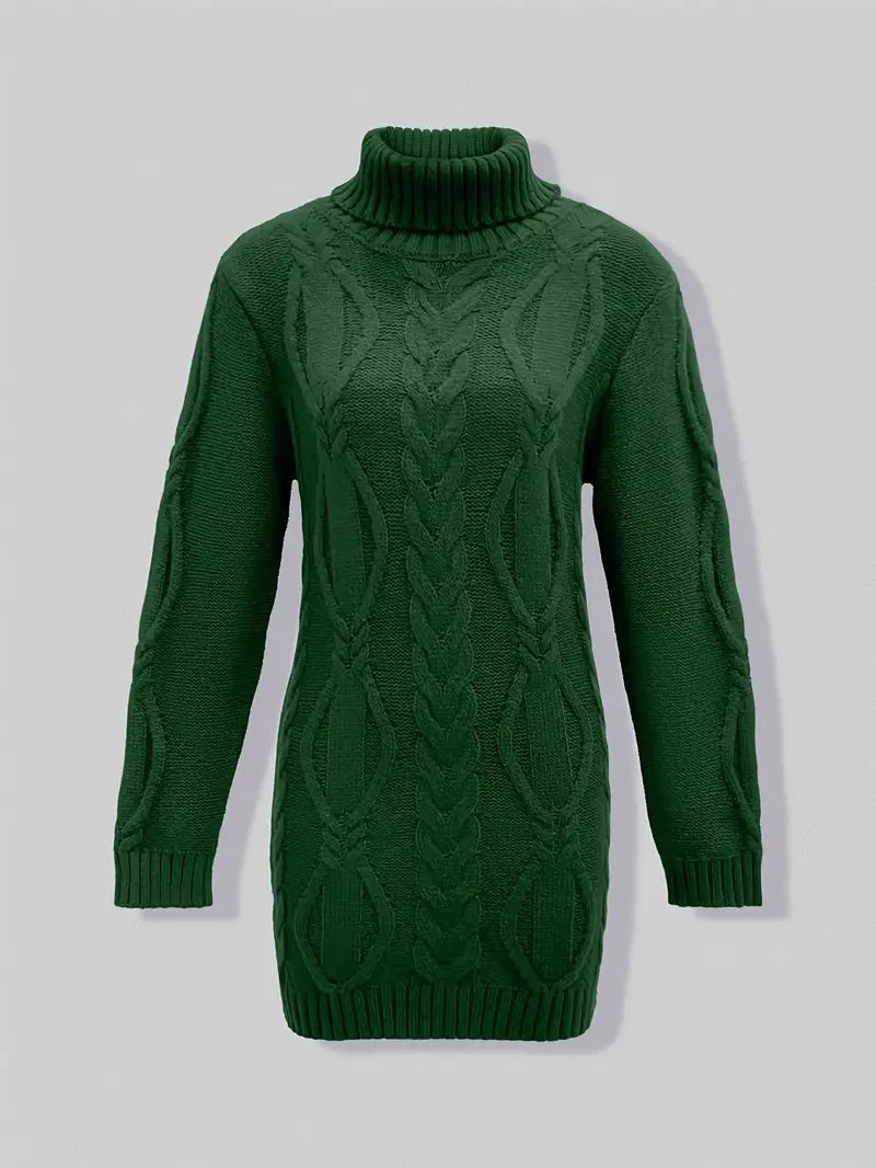 Narda Damen Rollkragen Kleid