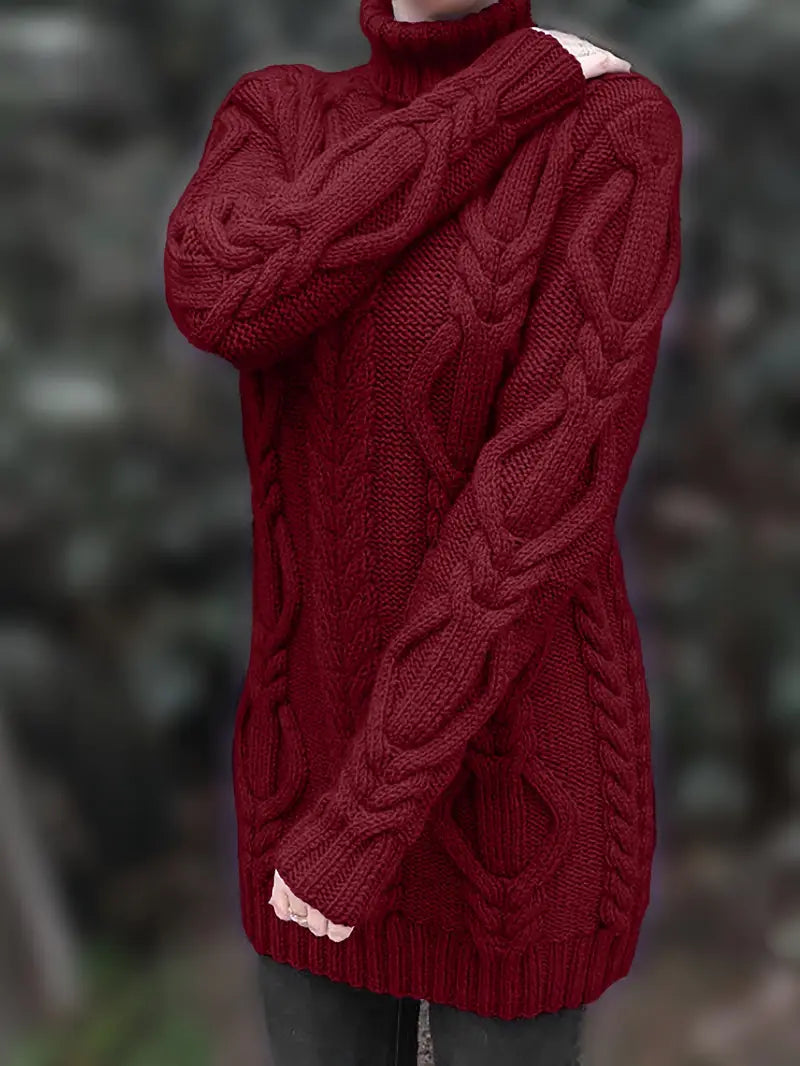 Narda Damen Rollkragen Kleid