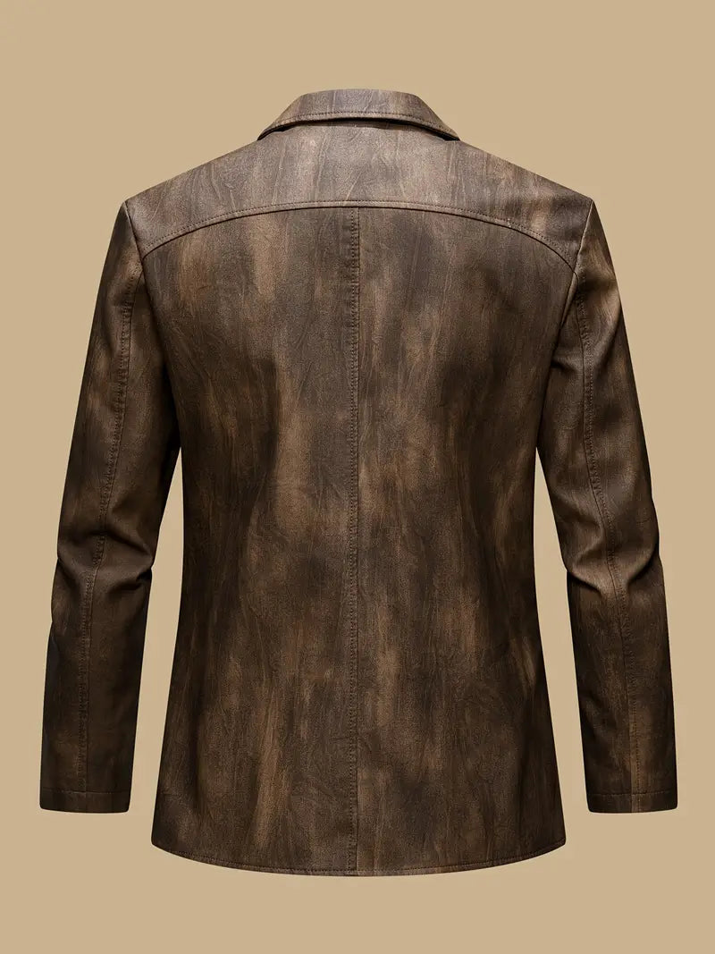 Julien – Lederjacke mit Lokomotivkragen