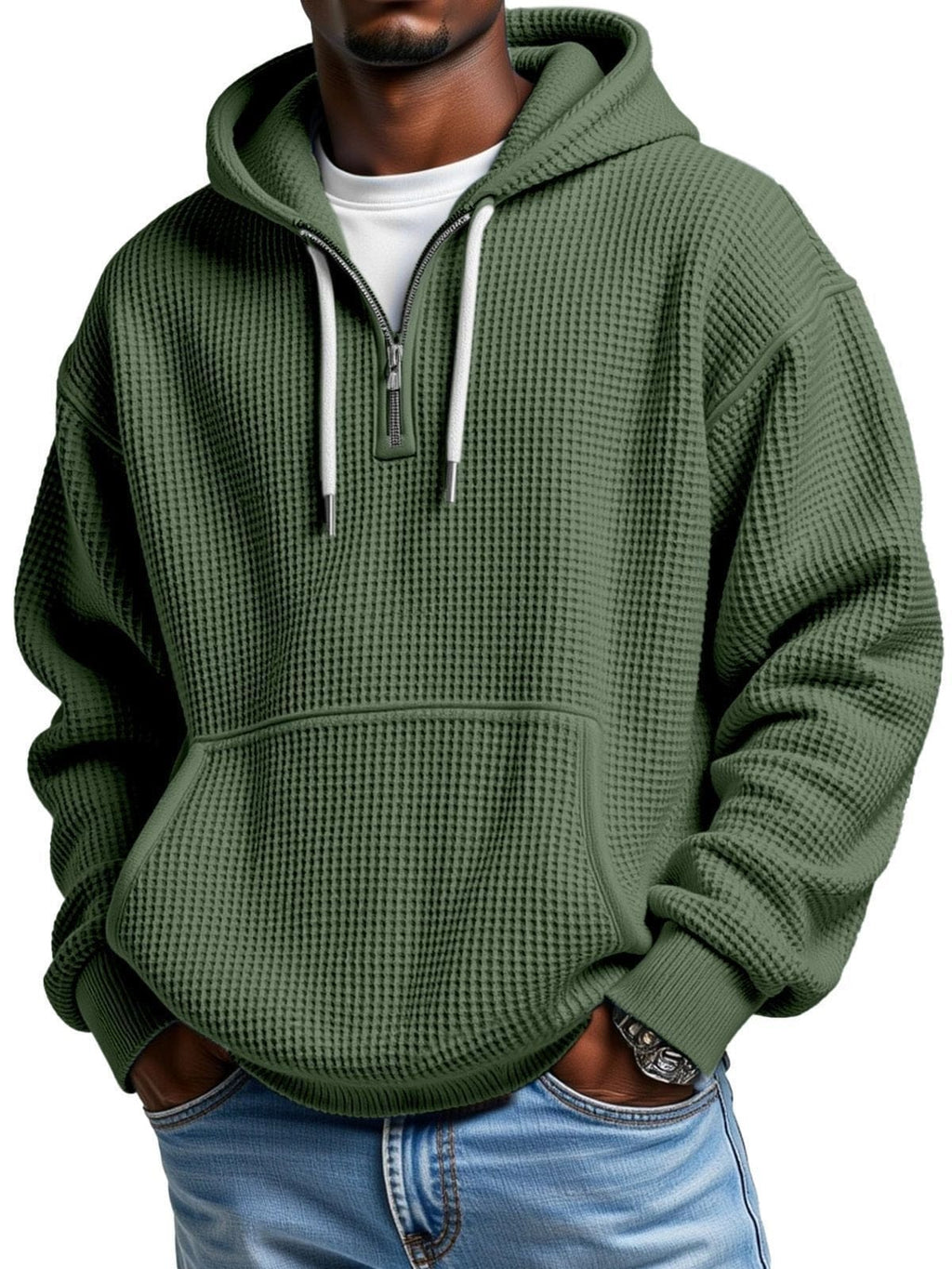 André | Waffel Quarter-Zip Kapuzenshirt