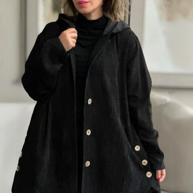 Lässige Kapuzenjacke aus Cord für den Herbst