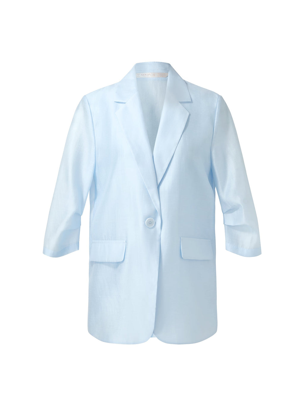 Damenjacke aus einer Mischung aus Tencel und Leinen mit 3/4-Ärmeln