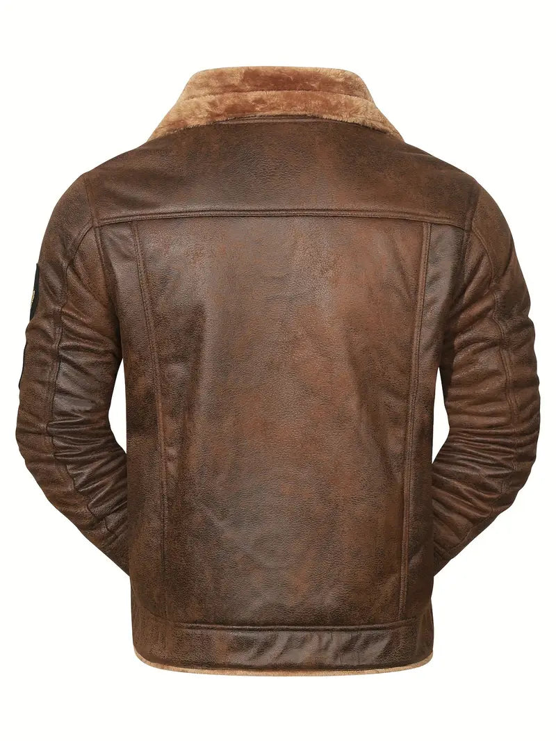 Frederik – Lässige Polyesterjacke Mit Kunstfellfutter