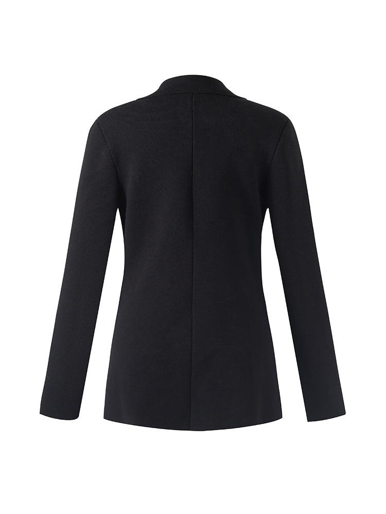 Damen Sweater Blazer mit dehnbarem Kragen