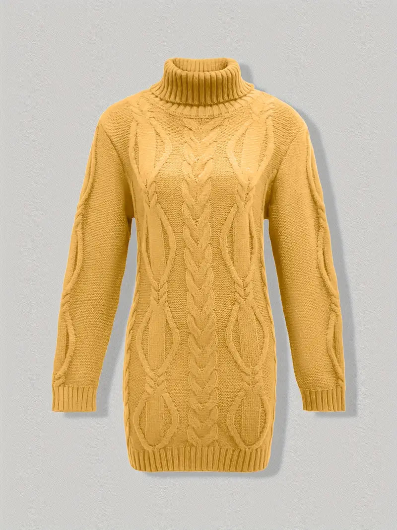 Narda Damen Rollkragen Kleid