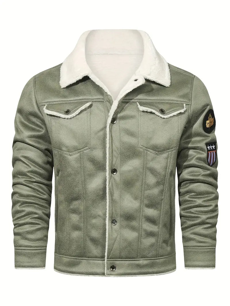 Frederik – Lässige Polyesterjacke Mit Kunstfellfutter