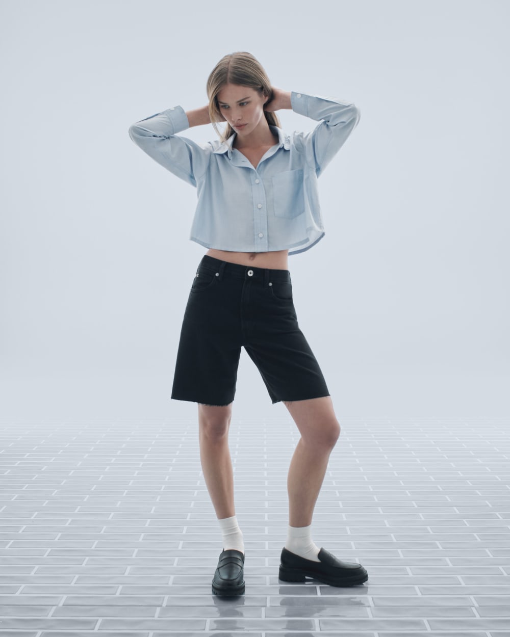 Spodnie OG Baggy Jean Short | Prane Schwarz