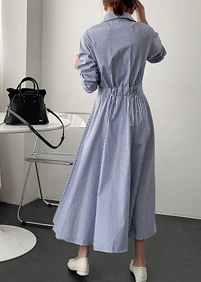 Suzzie | Midikleid mit Streifen und Taillengürtel