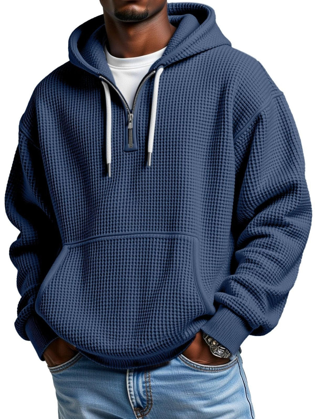 André | Waffel Quarter-Zip Kapuzenshirt