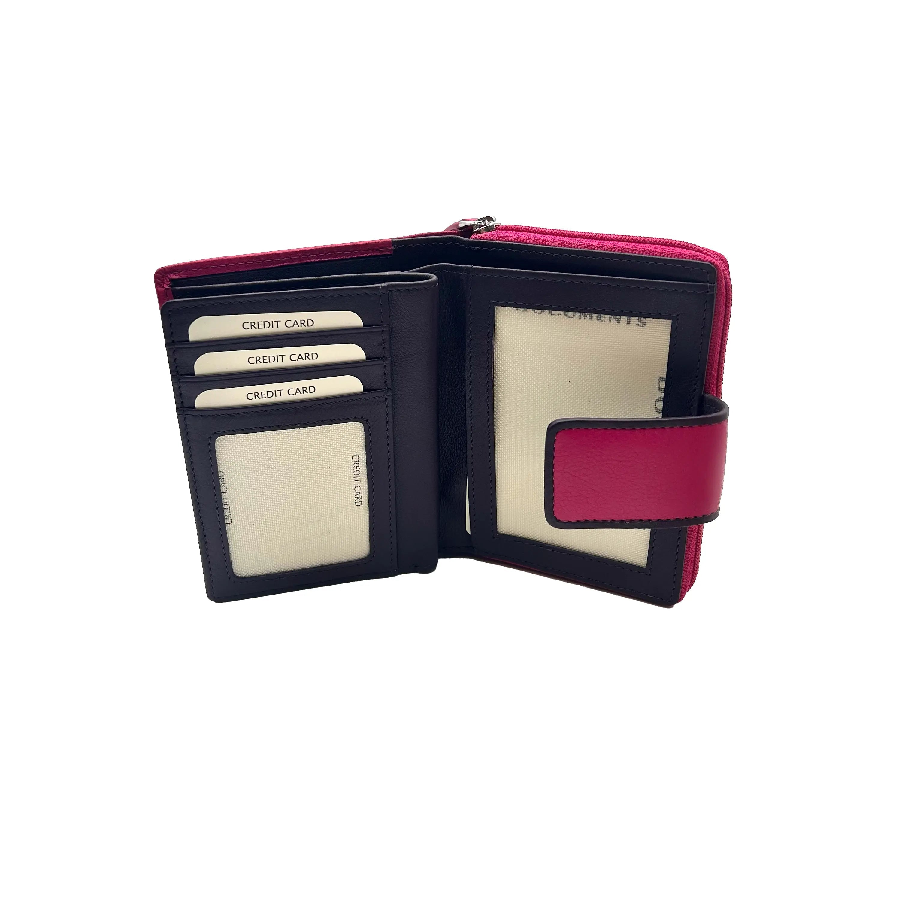 8840 Damenbörse Fuchsia/Blau