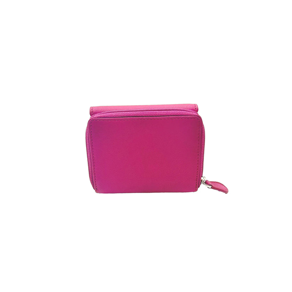 8846 Kleine Damenbörse Fuchsia/Blau
