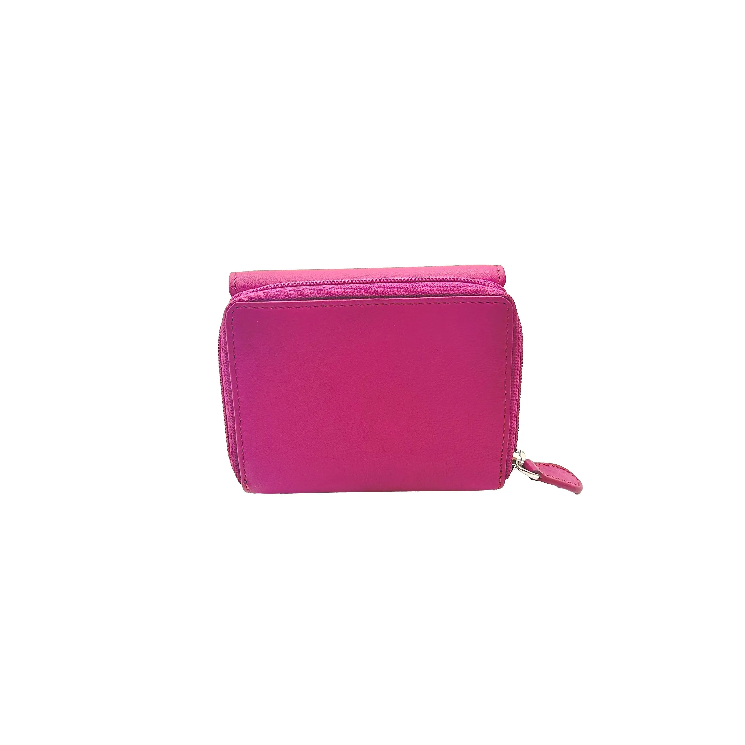 8846 Kleine Damenbörse Fuchsia/Blau