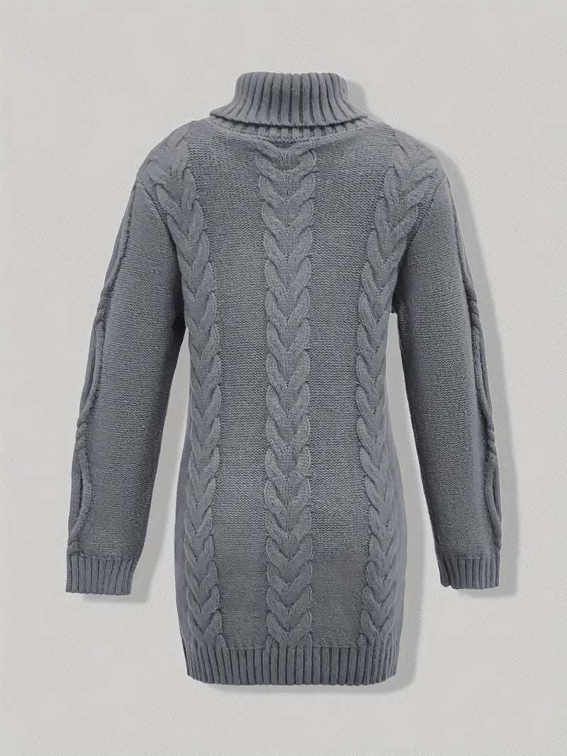 Narda Damen Rollkragen Kleid