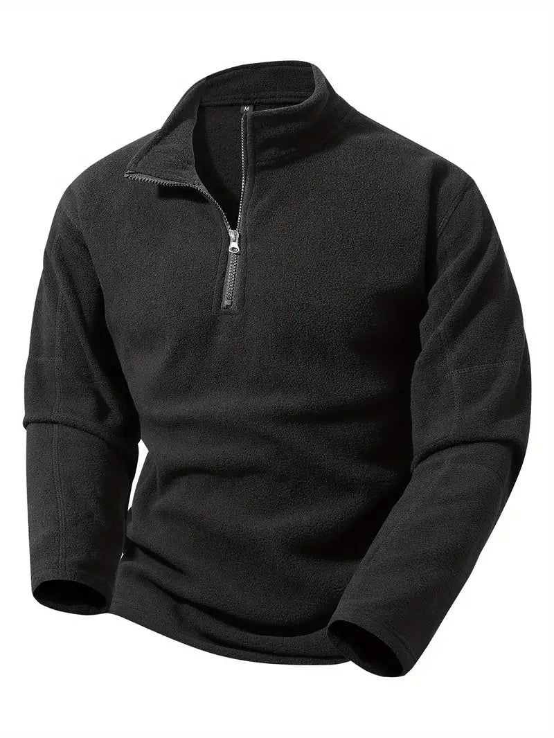 Herren Sweatjacke – Halber Reißverschluss, Stehkragen & Bequem