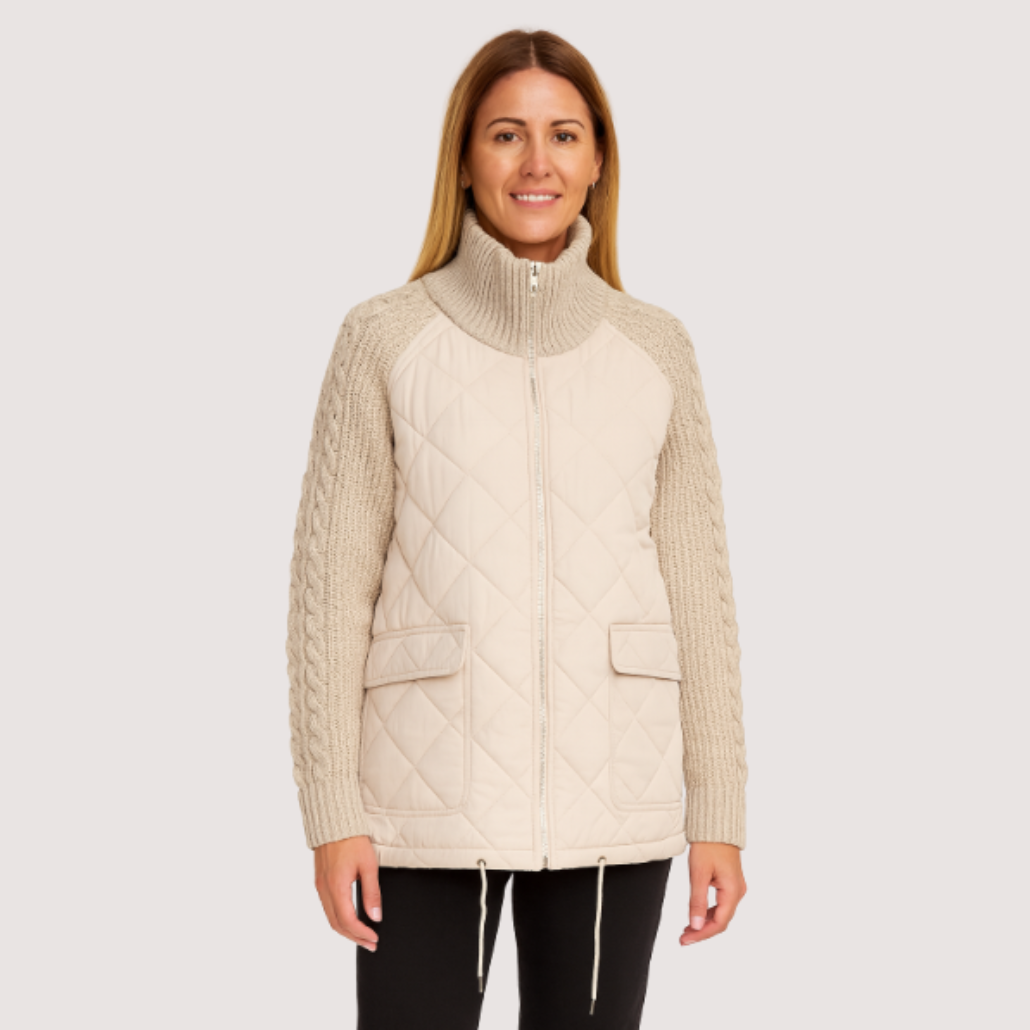Damen Strickjacke – Patchwork-Design, Lässig & Bequem