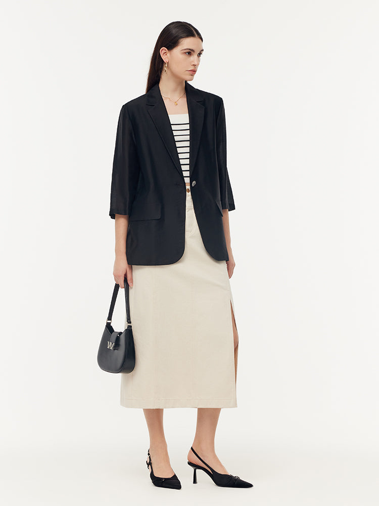 Damenjacke Tencel mit einem Knopf