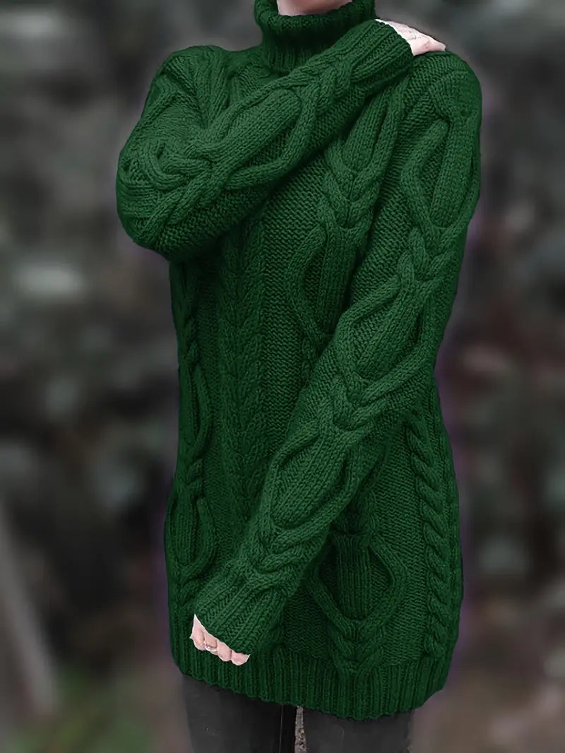 Narda Damen Rollkragen Kleid